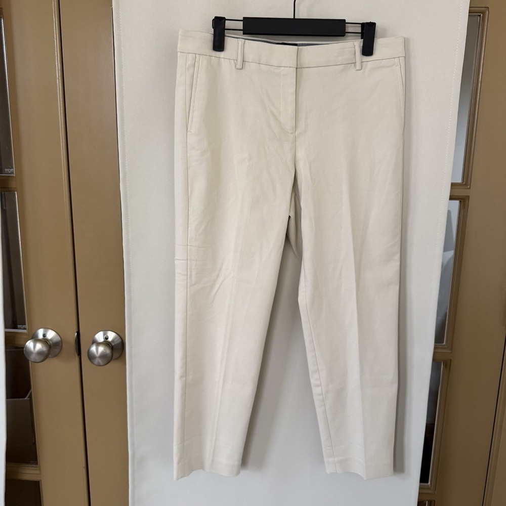 J. Jill Womens 10 Petite/Short Tan Beige Refined Woven Trousers Dress‎ Pants